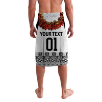 Custom Tonga Lavalava Emancipation Day Tupenu Independence Day Fancy Kahoa Heilala Flower White Black LT8 - Polynesian Pride