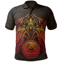 American Samoa Polo Shirt Amerika Samoa Seal Red Turtle Manta Ray Unisex RED - Polynesian Pride