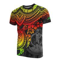 Vanuatu T Shirt Vanuatuan Coat of Arms Reggae Turtle Hibiscus Unisex RED - Polynesian Pride