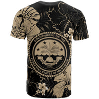 Federated States of Micronesia T Shirt Yellow Hibiscus Palm Monstera - Polynesian Pride
