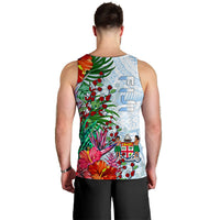 (Custom Personalised) Fiji Men Tank Top Proud Fijian Tapa mix Tagimoucia Flowers LT13 - Polynesian Pride
