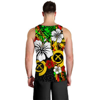 Vanuatu Men Tank Top Polynesia Tie Dye Hibiscus Flowers LT13 - Polynesian Pride