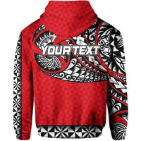 Custom Tonga Hoodie Polynesian Tattoo LT6 Zip Hoodie Red - Polynesian Pride