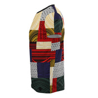 Polynesian All Over T Shirt Design Retro Patchwork - Polynesian Pride