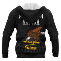 American Samoa Polynesian All Over Zip up Hoodie Black Eagle - Polynesian Pride