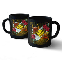 Kanaka Manta Ray Plumeria Heart Polynesian Mug - Sea Flower - AH Mug 11oz - Polynesian Pride