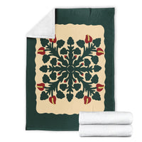 Hawaiian Quilt Anthurium Flowers Premium Blanket - AH - Polynesian Pride