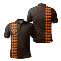 Hawaiian Kakau Polo Shirt Simple Style Full Color LT6 Unisex Orange - Polynesian Pride
