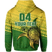 Custom Cook Islands Rugby Turtle Polynesian Hoodie - Polynesian Pride
