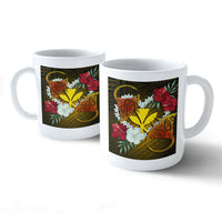 Kanaka Manta Ray Plumeria Heart Polynesian Mug - Sea Flower - AH - Polynesian Pride