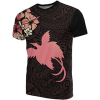 Papua New Guinea T Shirts Papua New Guinea Pink Flag Hibiscus Unisex Black - Polynesian Pride