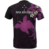 Papua New Guinea T Shirts Papua New Guinea Purple Flag Hibiscus - Polynesian Pride