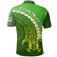 Cook Islands Polo Shirt, Turtle Polynesian Wave Style - Polynesian Pride