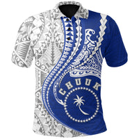 Chuuk Polo Shirt Chuuk Flag Kanaloa Tatau Gen FM Unisex Black - Polynesian Pride