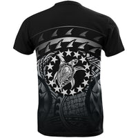 Cook Islands T Shirt National Flag Polynesian Turtle Tattoo (Gray) - Polynesian Pride