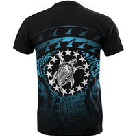 Cook Islands T Shirt National Flag Polynesian Turtle Tattoo (Turquoise) - Polynesian Pride