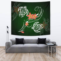 Hawaii Turtle Plumeria Polynesian Tapestry - Luck Style - AH - Polynesian Pride