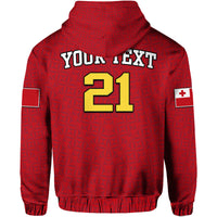 Custom Mate Maa Tonga Rugby Hoodie Tongan Kupesi Red Style LT9 - Polynesian Pride