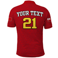 Custom Mate Maa Tonga Rugby Polo Shirt Tongan Kupesi Red Style LT9 - Polynesian Pride