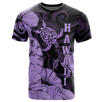 Hawaii Turtle T Shirt Polynesian Hibiscus Art Ver 2.0 Violet - Polynesian Pride