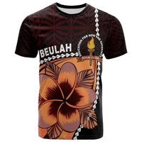 Tonga Custom T Shirt Beulah College Polynesian Pattern with Flower Tribal T Shirt LT10 Red - Polynesian Pride