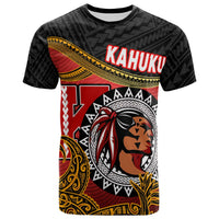 Hawaii Polynesian T Shirt Kahuku High & Intermediate School The Red Raiders Polynesian Culture Pride LT10 Black - Polynesian Pride