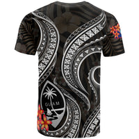 Guam Polynesian T Shirt Black Plumeria - Polynesian Pride