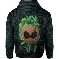 Polynesian Hula Man Helmet Hawaii Hoodie Turquoise - Polynesian Pride