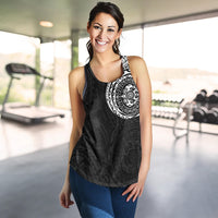 Polynesian Women Racerback Tank - Polynesian Tattoo Style Version 2 White - Polynesian Pride