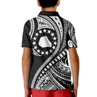 Mangaia Cook Islands Polo Shirt Black Polynesian Wave Style LT9 - Polynesian Pride