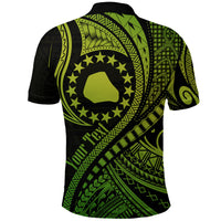 Custom Mangaia Cook Islands Polo Shirt Green Polynesian Wave Style LT9 - Polynesian Pride