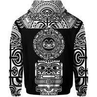 Marquesas Islands Zip Hoodie Marquesan Tattoo Simplified Version Black LT8 - Polynesian Pride