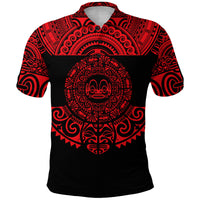 Custom Marquesas Islands Polo Shirt Marquesan Tattoo Simplified Version Red LT8 - Polynesian Pride