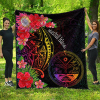 Marshall Islands Premium Quilt - Tropical Hippie Style Black - Polynesian Pride