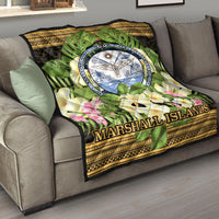 Marshall Islands Premium Quilt - Polynesian Gold Patterns Collection - Polynesian Pride