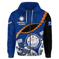 Marshall Islands Victory Rugby Zip Hoodie Unisex Blue - Polynesian Pride