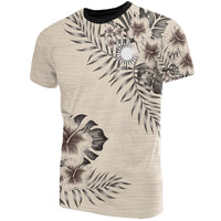 Marshall Islands T Shirt Marshall Islands Flag Beige Hibiscus Unisex Beige - Polynesian Pride