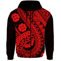 Polynesian Masi Kesa Red Style Hoodie LT9 Zip Hoodie Red - Polynesian Pride