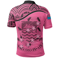 Tuvalu Polo Shirt Tuvalu Flag Coat Of Arms Pink A02 - Polynesian Pride