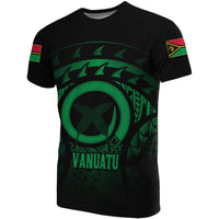 Vanuatu T Shirt Vanuatuan FLag Turtle Hibiscus (Green) Unisex Green - Polynesian Pride
