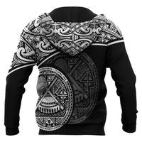 Polynesian American Samoa Zip up Hoodie White Curve - Polynesian Pride