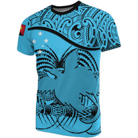 Papua New Guinea T Shirt Papua New Guinea Flag Coat Of Arms Bleu Clair A02 Unisex Art - Polynesian Pride