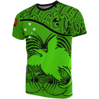 Papua New Guinea T Shirt Papua New Guinea Flag Coat Of Arms Green A02 Unisex Green - Polynesian Pride