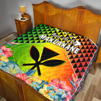 Happy Hawaii Fathers Day Premium Quilt Hawaiian Tribal Kanaka Maoli Hibiscus LT14 - Polynesian Pride