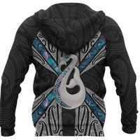 Maori Moko Tattoo Hoodie, Manaia Paua Shell Pullover Hoodie - Polynesian Pride
