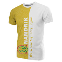 Namdrik Flag T Shirt Unisex White - Yellow - Polynesian Pride