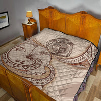 Nauru Premium Quilt - Hibiscus Flowers Vintage Style - Polynesian Pride