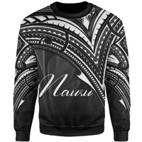 Nauru Sweatshirt - Cross Style White Color Unisex Black - Polynesian Pride
