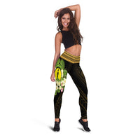 New Caledonia Leggings - Polynesian Gold Patterns Collection - Polynesian Pride
