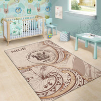 Niue Area Rug - Hibiscus Flowers Vintage Style - Polynesian Pride